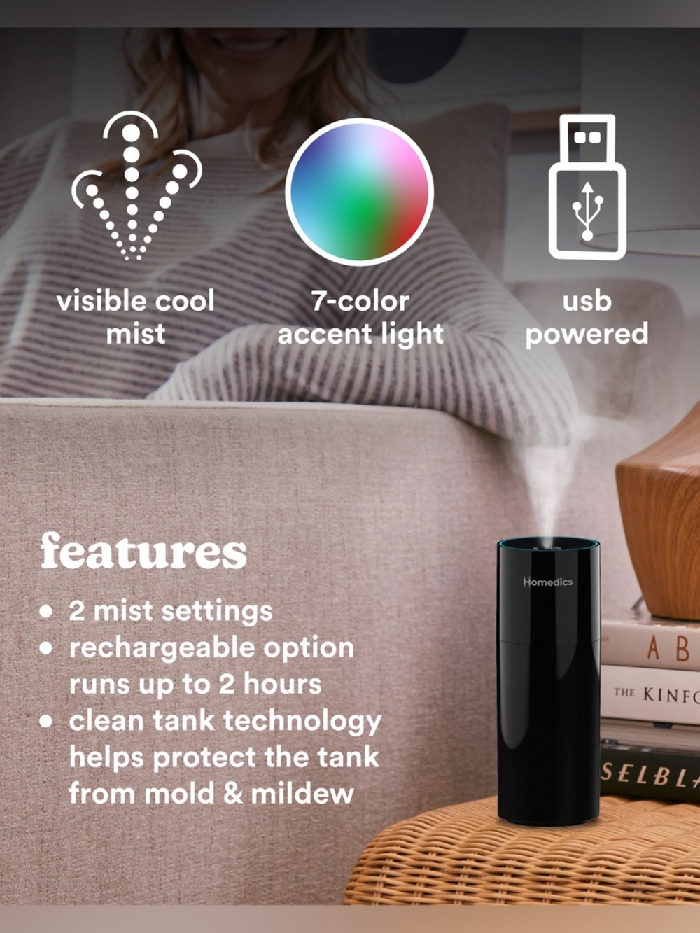 HOMEDICS Portable Humidifier - Picture 6 of 7